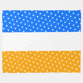 Blått gulfärgad Gult Vit Rand Fleecefilt