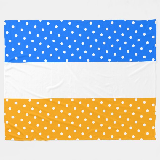 Blått gulfärgad Gult Vit Rand Fleecefilt (Framsidan (Horisontell))