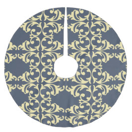 Blått-Gult blomstra Julgransmatta Borstad Polyester