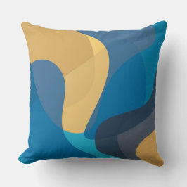 Blått, gult, coola, trendigets stadskörningsillust kudde
