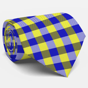 Blått Gult Gingham Checkdesign Slips