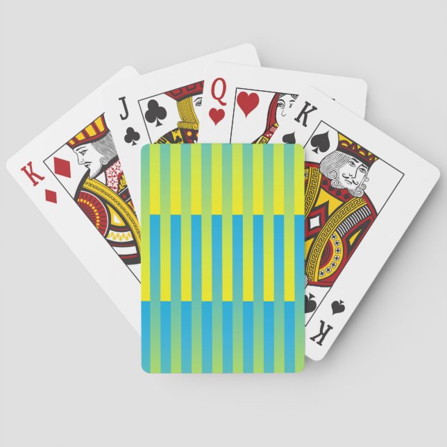 Blått Gult Grönt stripe Mönster Casinokort (Baksidan)