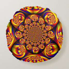 Blått, Gult, Guld Mini Spheres Rund Kudde