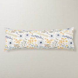 Blått Gult i blommigt Vår - blandning av botaniska Kroppskudde