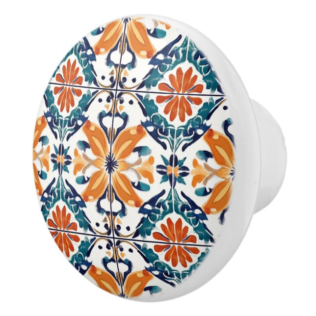 Blått Gult och Orange Mönster  Knopp (Höger)