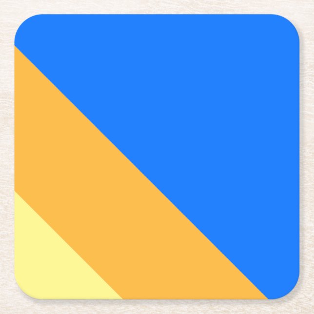 Blått Gult, Orange, sommartid, Rand Underlägg Papper Kvadrat (Framsidan)