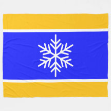 Blått Gult Orange Vit Rand Snöflake