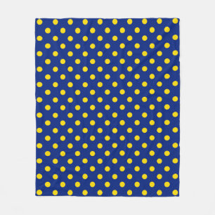 Blått Gult Polka dots Design Fleecefilt