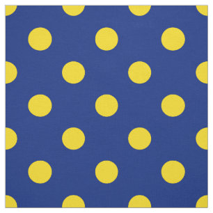 Blått Gult Polka dots Textil