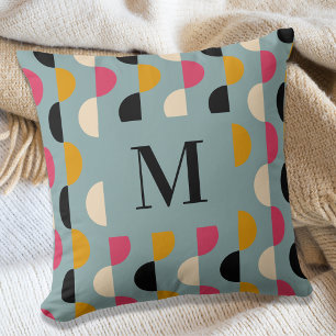 Blått gult rosa Cirkel mönster Kudde