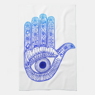 Blått Hamsa räcker/ont ögaförsvar/räcker av M Kökshandduk
