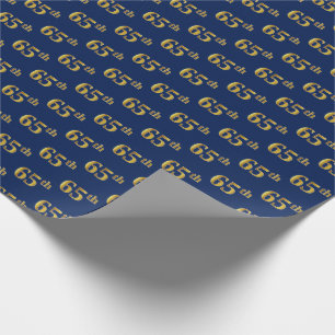 Blått händelse för 65e för Faux guld- Presentpapper