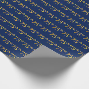 Blått händelse för 75:e för Faux guld- Presentpapper