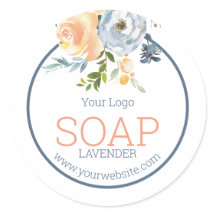 Blått handgjord Logotyp