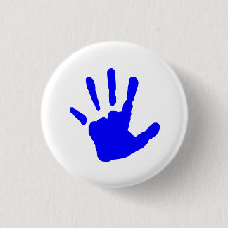 Blått Handprint Knapp
