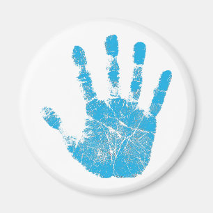 Blått Handprint Magnet