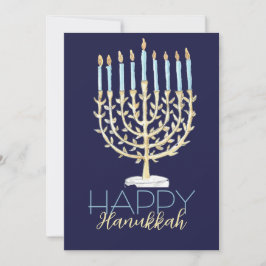 Blått Hanukkah-kort Julkort