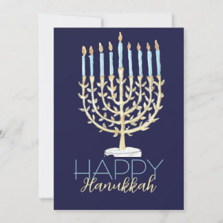Blått Hanukkah-kort Julkort