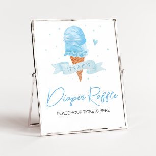 Blått Här är skottskopets babyskor, blöjor Poster