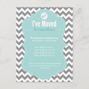 Blått har jag flyttat adressändringvykort meddelande vykort