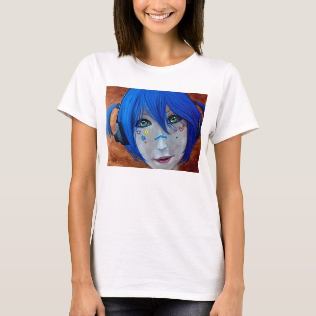 Blått Harajuku T-shirt (Framsida)