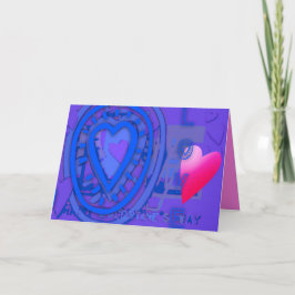 Blått Harmoniskort för alla hjärtans dag Helgkort