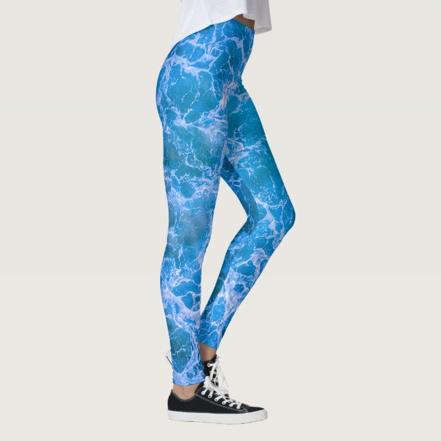 Blått Havsvatten Leggings (Höger)