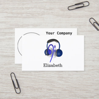 Blått headset som spelar upp någon klassisk klass visitkort