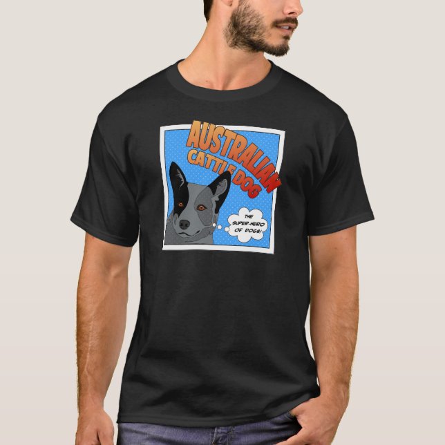 Blått Heeler T-shirt (Framsida)