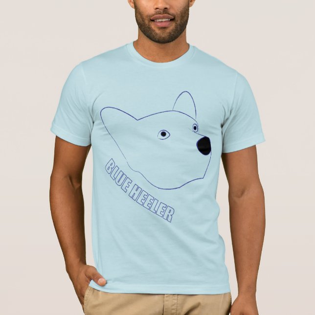 Blått Heeler Tee (Framsida)