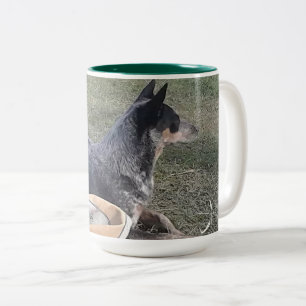 Blått Heeler Två-Tonad Mugg