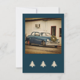 Blått Helgdag för vintage - kort för flata hälsnin