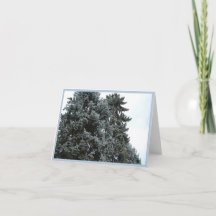 Blått Helgdag-kort för Spruce Träd