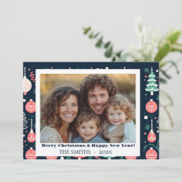 Blått Helgdag Skriv ut fotojulkort Julkort