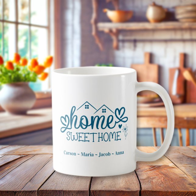 Blått hemsött Personlig Kaffemugg (Blue Home Sweet Home Personalized Coffee Mug
)