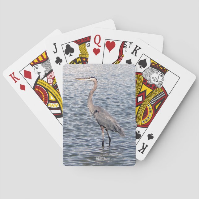 Blått Heron vatten-kort Casinokort (Baksidan)