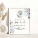 Blått hjälp till den upptagna bruden Adress och ku Poster<br><div class="desc">Blåa blommigtar hjälper den upptagna bruden Adress och ett kuvert Poster Matchande objekt tillgängliga.</div>