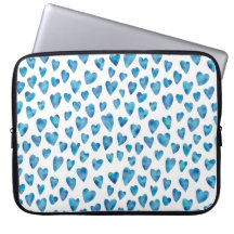 Blått hjärta akvarell laptopsleeve / fodral