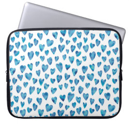 Blått hjärta akvarell laptopsleeve / fodral