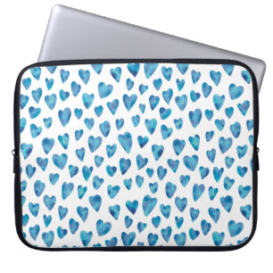 Blått hjärta akvarell laptopsleeve / fodral
