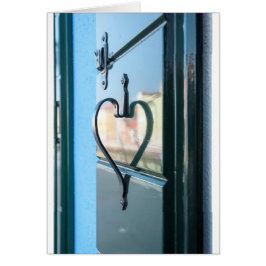 Blått hjärta hälsningskort