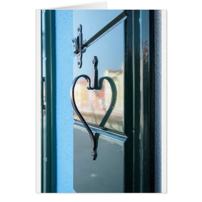 Blått hjärta hälsningskort (Framsidan)