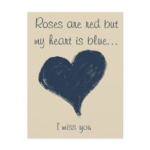 Blått hjärta - jag saknar dig