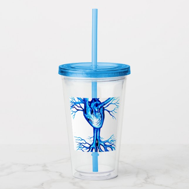 Blått hjärta take away mugg (Framsida)