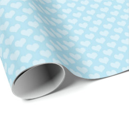 Blått hjärtmönster för baby shower, födelsedag presentpapper