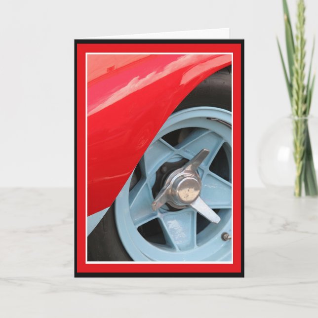 Blått hjul och ursparning kort (Framsida)