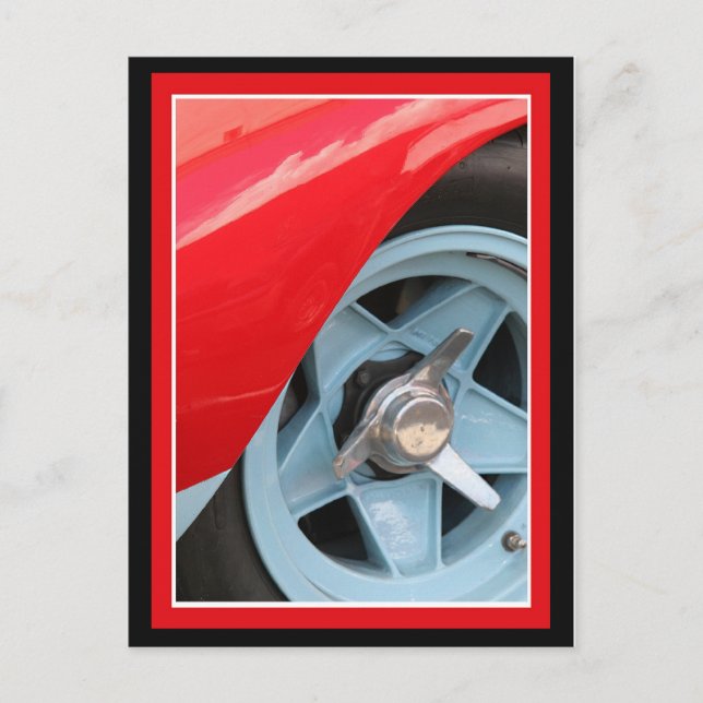 Blått hjul och ursparning vykort (Framsida)