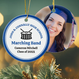 Blått högskoleband, Anpassningsbar jul Julgransprydnad Keramik