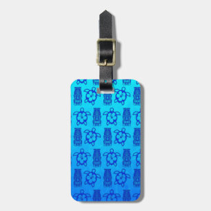 Blått Honu och Tiki maskerar Bagagebricka