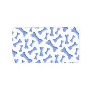 Blått Hund Bones delikat Cute Puppies Animal Lover Adressetikett